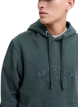 Sudadera Jack and Jones Bleecker verde con capucha para hombre