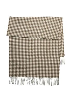 Bufanda Pieces Fernanda cuadros camel para mujer