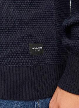 Jersey Jack and Jones Globe azul marino para hombre