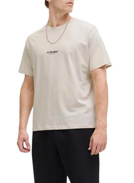 Camiseta Jack and Jones Soho beige para hombre