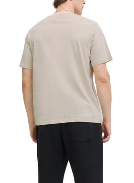 Camiseta Jack and Jones Soho beige para hombre