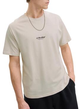 Camiseta Jack and Jones Soho beige para hombre