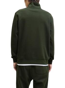 Sudadera Zip Jack and Jones Soho verde para hombre