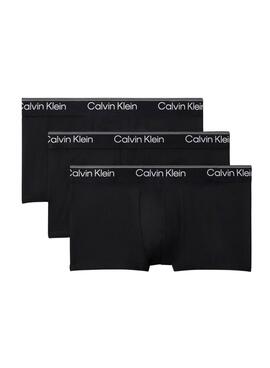 Pack 3 calzoncillos Calvin Klein Jeans microfibra negro tiro bajo para hombre