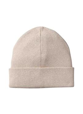 Gorro Calvin Klein logo CK beige para hombre