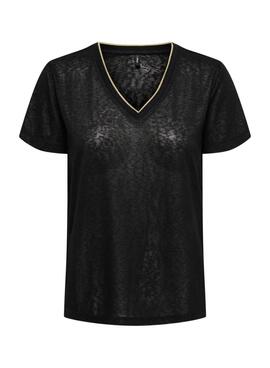 Camiseta Only Beatrice manga corta negro para mujer
