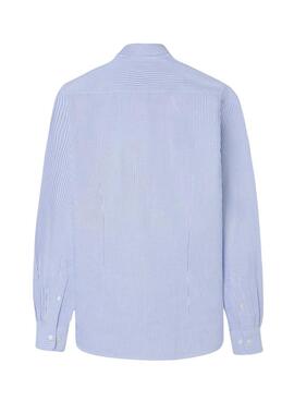 Camisa Silbon sport oxford raqueta rayas azul para hombre