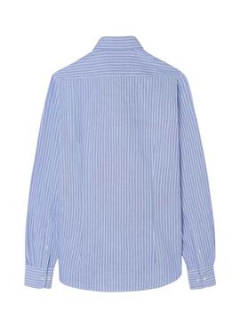 Camisa Silbon sport oxford raqueta rayas azul para hombre