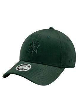 Gorra New Era Velour 9FORTY New York Yankees verde para mujer