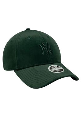 Gorra New Era Velour 9FORTY New York Yankees verde para mujer