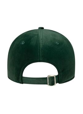 Gorra New Era Velour 9FORTY New York Yankees verde para mujer