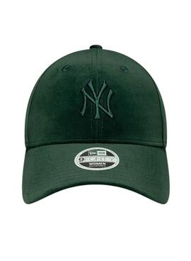 Gorra New Era Velour 9FORTY New York Yankees verde para mujer