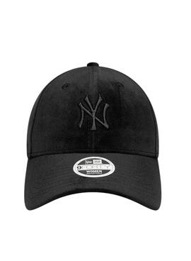 Gorra New Era Velour 9FORTY New York Yankees negro para mujer