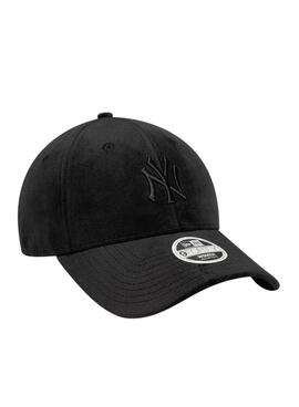 Gorra New Era Velour 9FORTY New York Yankees negro para mujer