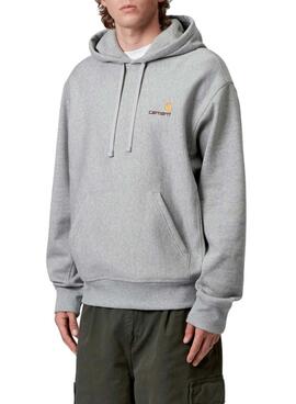 Sudadera Carhartt Hooded American Script gris oscuro para hombre