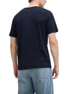Camiseta Jack and Jones Brandy azul marino para hombre