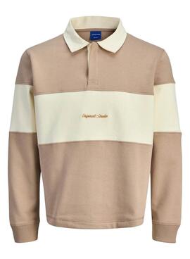 Polo Jack and Jones Norrebro camel y beige para hombre
