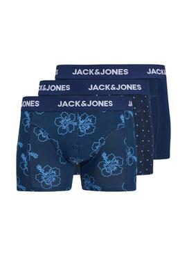 Pack calzoncillos Jack and Jones Anthony azul para hombre
