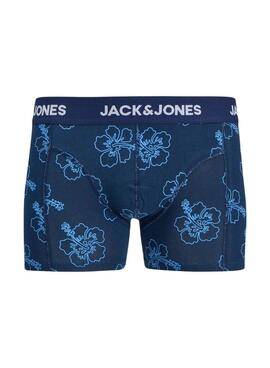 Pack calzoncillos Jack and Jones Anthony azul para hombre