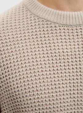 Jersey Jack and Jones Global beige para hombre