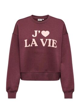 Sudadera Only Best granate print para mujer