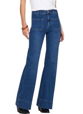 Pantalón vaquero Only Cypress bolsillos acampanados para mujer