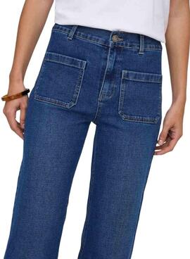 Pantalón vaquero Only Cypress bolsillos acampanados para mujer