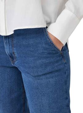 Pantalón vaquero Only Astoria wide leg azul medio para mujer