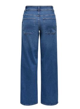 Pantalón vaquero Only Astoria wide leg azul medio para mujer