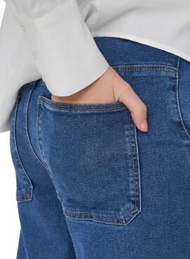 Pantalón vaquero Only Astoria wide leg azul medio para mujer