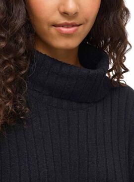 Vestido Vila Vilassia de punto cuello vuelto negro para mujer