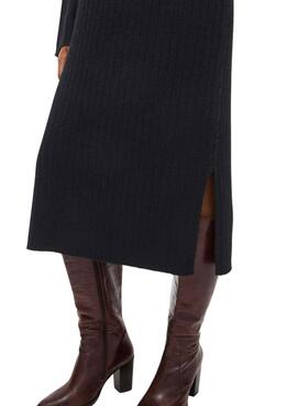 Vestido Vila Vilassia de punto cuello vuelto negro para mujer