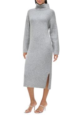 Vestido Vila Vilassia de punto cuello vuelto gris para mujer