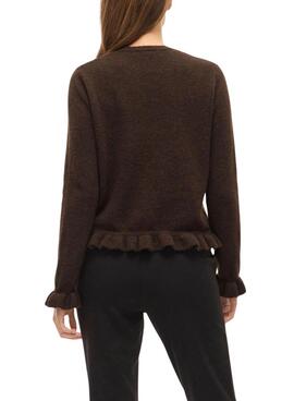 Chaqueta Vila Vijacia con volantes marrón para mujer