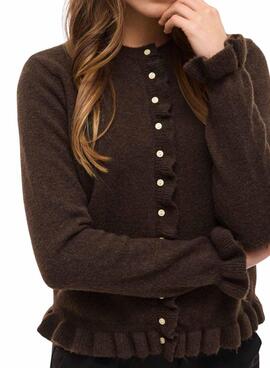 Chaqueta Vila Vijacia con volantes marrón para mujer