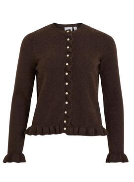 Chaqueta Vila Vijacia con volantes marrón para mujer