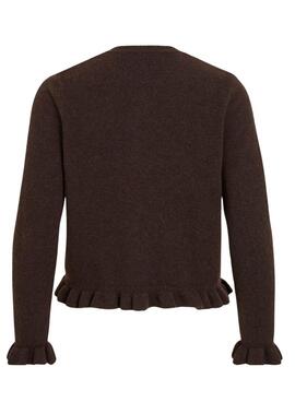 Chaqueta Vila Vijacia con volantes marrón para mujer