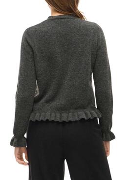 Chaqueta Vila Vijacia con volantes gris para mujer