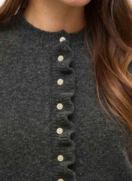 Chaqueta Vila Vijacia con volantes gris para mujer