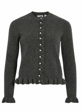 Chaqueta Vila Vijacia con volantes gris para mujer