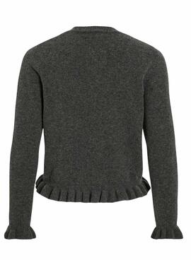 Chaqueta Vila Vijacia con volantes gris para mujer