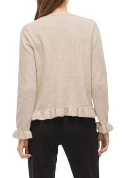 Chaqueta Vila Vijacia con volantes beige para mujer