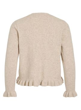 Chaqueta Vila Vijacia con volantes beige para mujer