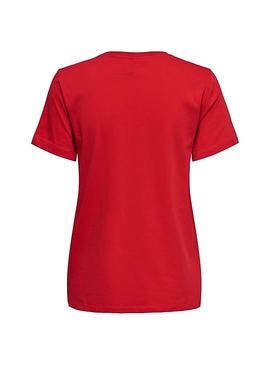 Camisa Only Job Print Rojo Mujer