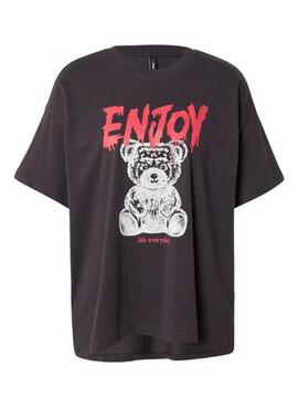 Camiseta Only Vivvi Enjoy gris para mujer