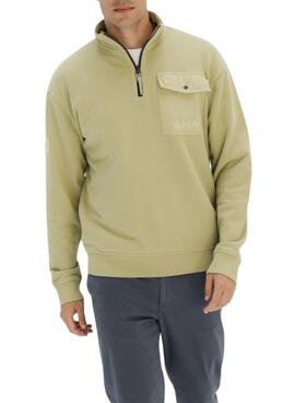 Sudadera El Pulpo Perkins bolsillo verde para hombre