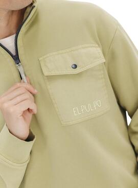 Sudadera El Pulpo Perkins bolsillo verde para hombre