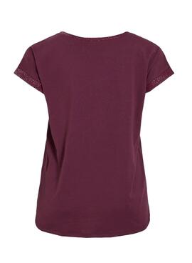 Camiseta Vila Vidreamers Glitter granate para mujer