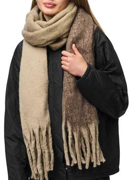 Bufanda Pieces Bea largo cuadros marrón para mujer