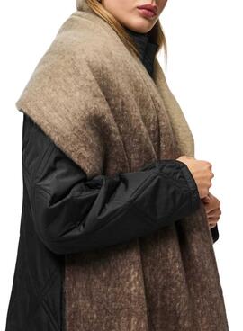 Bufanda Pieces Bea largo cuadros marrón para mujer